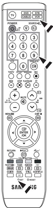 SAMSUNG LE40F86BD - Nastavitev daljinskega upravljalnika - 1