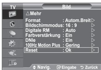 SAMSUNG LE40F86BD - Sie können die Einstellungen auf die werkseitig festgelegten Standardbildeinstellungen zurücksetzen. - 1