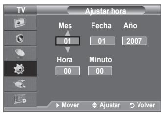 SAMSUNG LE40F86BD - Ajuste y visualización de la hora actual - 2