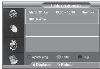 SAMSUNG LE40F86BD - Utilisation de la liste régée - 3