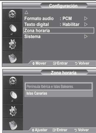 SAMSUNG LE40F86BD - Selección de la zona horaria (Sólo España) - 1