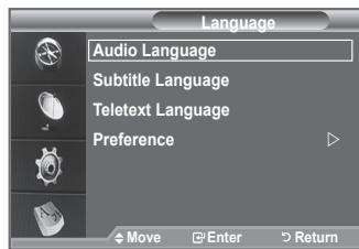 SAMSUNG LE40F86BD - Selecting the Preferred Language (Subtitle, Audio or Teletext) - 1