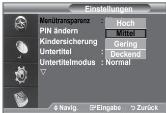 SAMSUNG LE40F86BD - Die Transparenz des Menus ist einstellbar. - 1
