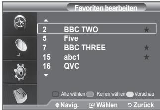 SAMSUNG LE40F86BD - Sie können diese Funktion verwenden, nachdem Sie einen oder mehrere bevorzugte Kanäle ausgewählten haben. - 6