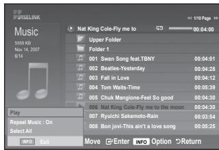 SAMSUNG LE40F86BD - Uporaba MP3 seznama - 2