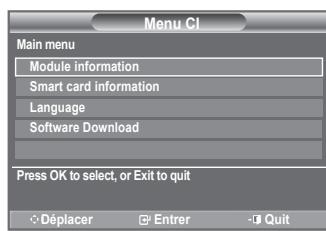 SAMSUNG LE40F86BD - Sélection du menu CI (interface commune) - 1