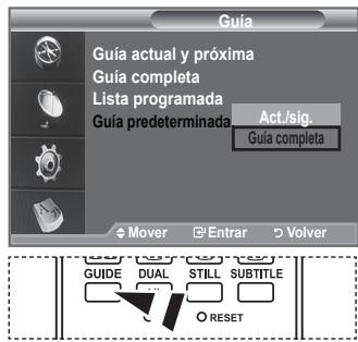 SAMSUNG LE40F86BD - Configuración de la guía predeterminada - 1