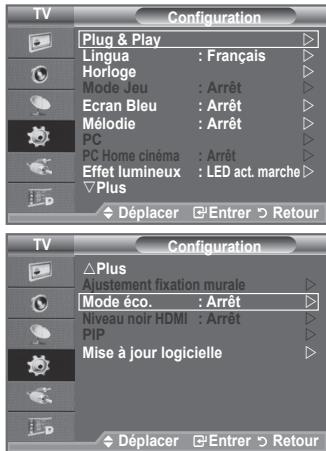 SAMSUNG LE40F86BD - Mode eco : arrêt/bas/moyen/elevé/ auto. - 1