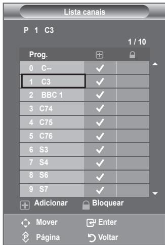 SAMSUNG LE40F86BD - Adicionar/Bloquear canais - 3