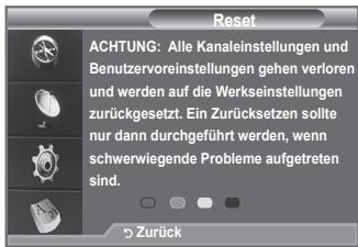 SAMSUNG LE40F86BD - Sie können alle gespeicherten Werte wieder auf die Ausgangswerte zurücksetzen. - 2
