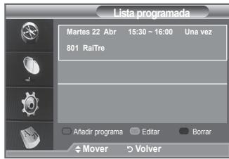 SAMSUNG LE40F86BD - Uso de la lista programada - 2