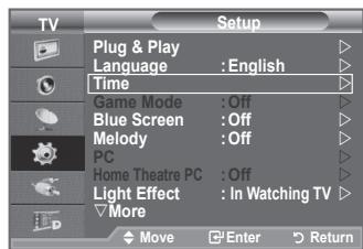 SAMSUNG LE40F86BD - Setting and Displaying the Current Time - 1