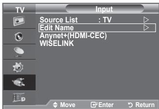SAMSUNG LE40F86BD - Editing the Input Source Names - 1