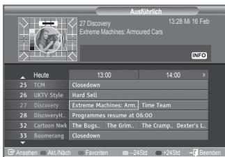 SAMSUNG LE40F86BD - Programminformationen anzeigen - 5