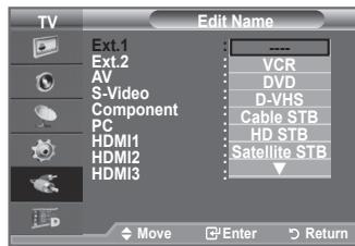 SAMSUNG LE40F86BD - Urejanje imen vchodnih virov - 2