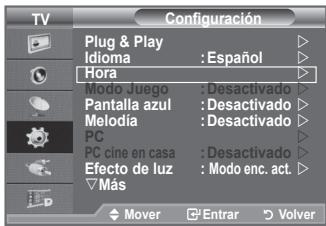 SAMSUNG LE40F86BD - Ajuste y visualización de la hora actual - 3
