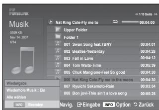 SAMSUNG LE40F86BD - MP3-Liste verwenden - 2