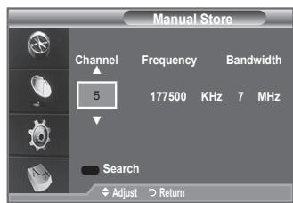 SAMSUNG LE40F86BD - Updating the Channel List Manually - 1