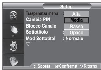 SAMSUNG LE40F86BD - Regolazione della trasparenza del menu - 1