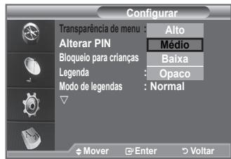 SAMSUNG LE40F86BD - Pode definir a transparência do menu. - 1