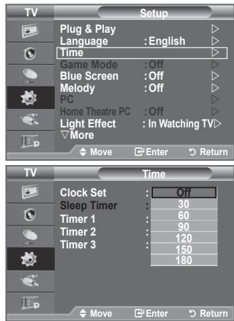 SAMSUNG LE40F86BD - Setting and Displaying the Current Time - 3