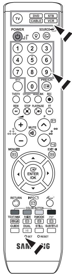 SAMSUNG LE40F86BD - Configuración del mando a distancia - 1