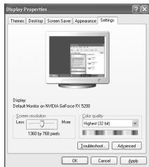 SAMSUNG LE40F86BD - Nastavitev programske opreme PC-ja (na osnovi Windows XP) - 1