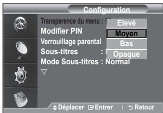SAMSUNG LE40F86BD - Vous pouvez régler la transparence du menu. - 1