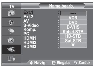 SAMSUNG LE40F86BD - Vergeben Sie für die an die Eingangsbuchsen angeschlossenen Geräte Namen, um die Auswahl der Signalquelle zu vereinfachen. - 2