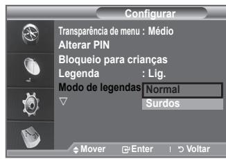 SAMSUNG LE40F86BD - Definir o modo de legends - 1
