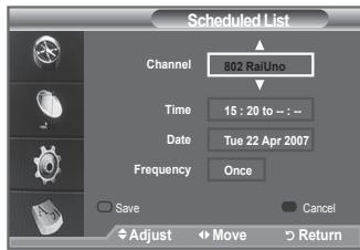 SAMSUNG LE40F86BD - Using the Scheduled List - 5