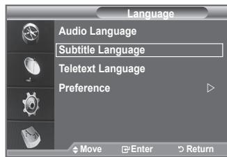 SAMSUNG LE40F86BD - Selecting the Preferred Language (Subtitle, Audio or Teletext) - 2