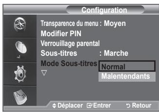 SAMSUNG LE40F86BD - Configuration du mode sous-titres - 1