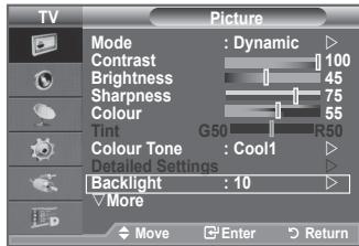 SAMSUNG LE40F86BD - You can adjust the screen brightness by adjusting the LCD backlight brightness. (0~10) - 1