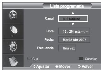 SAMSUNG LE40F86BD - Uso de la lista programada - 4