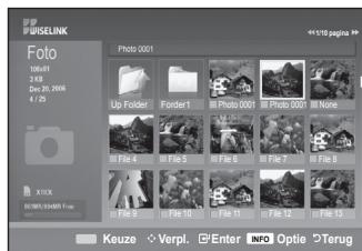 SAMSUNG LE40F86BD - Dit menu toont de JPEG bestanden en mapper opgeslagen op een USB geheugen. - 2