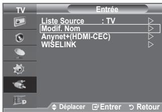 SAMSUNG LE40F86BD - Modification du nom de la source d'entrée - 1