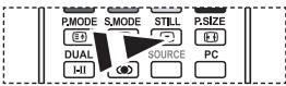 P.MODE S.MODE STILL P.SIZE DUAL SOURCE PC I-II