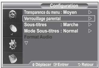 SAMSUNG LE40M86BD - Configuration du contrôle parental - 1