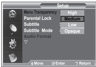 SAMSUNG LE40M86BD - You can set the translucency of the menu. - 1