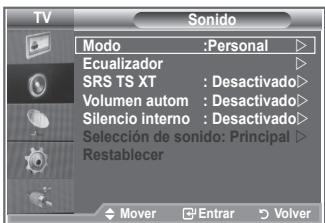 SAMSUNG LE40M86BD - Puede seleccionar un tipo de efecto de sonido especial que se usará cuando se visualice una emisión concreta. - 1