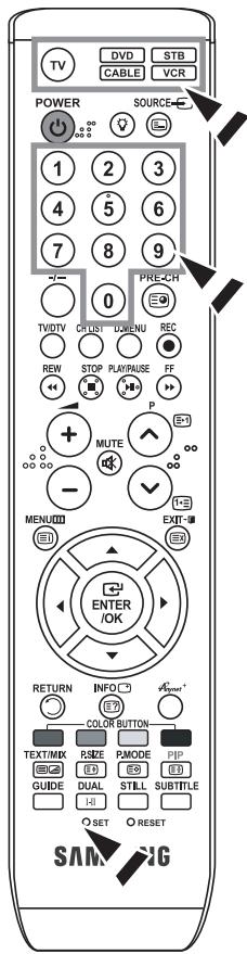 SAMSUNG LE40M86BD - Configuración del mando a distancia - 1