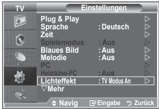SAMSUNG LE40M86BD - Einstellen der Lichteffekt (LE40N8, LE46N8) - 1