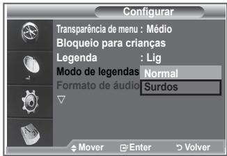 SAMSUNG LE40M86BD - Definir o modo de legendas - 1