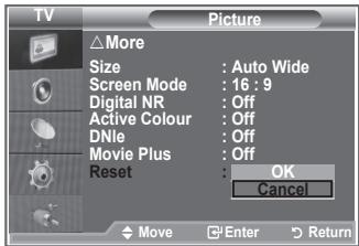 SAMSUNG LE40M86BD - Resetting the Picture Settings to the Factory Defaults - 2