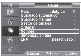 SAMSUNG LE40M86BD - Los nombres de los canales se asignarán de forma automática cuando éstos emitan dicha información. Estos nombres se pueden cambiar, lo que le permite asignar otros nuevos. - 1