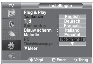 SAMSUNG LE40M86BD - Wanneer u de tv voor het eerst gebruikt, moet u de taal selecteren voor het weergeven van menu's en aanwijzingen. - 2