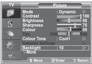 SAMSUNG LE40M86BD - You can adjust the screen brightness by adjusting the LCD backlight brightness. (0\~10) - 1