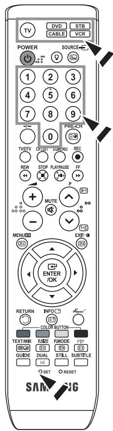 SAMSUNG LE40M86BD - De afstandsbediening instellen - 1