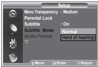 SAMSUNG LE40M86BD - Setting the Subtitle Mode - 1